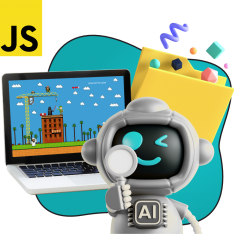 Язык программирования JavaScript + AI. Проектное обучение + геймификация + AI-помощники - КИБЕРшкола программирования для детей, компьютерные курсы для школьников, начинающих и подростков - KIBERone г. Азов